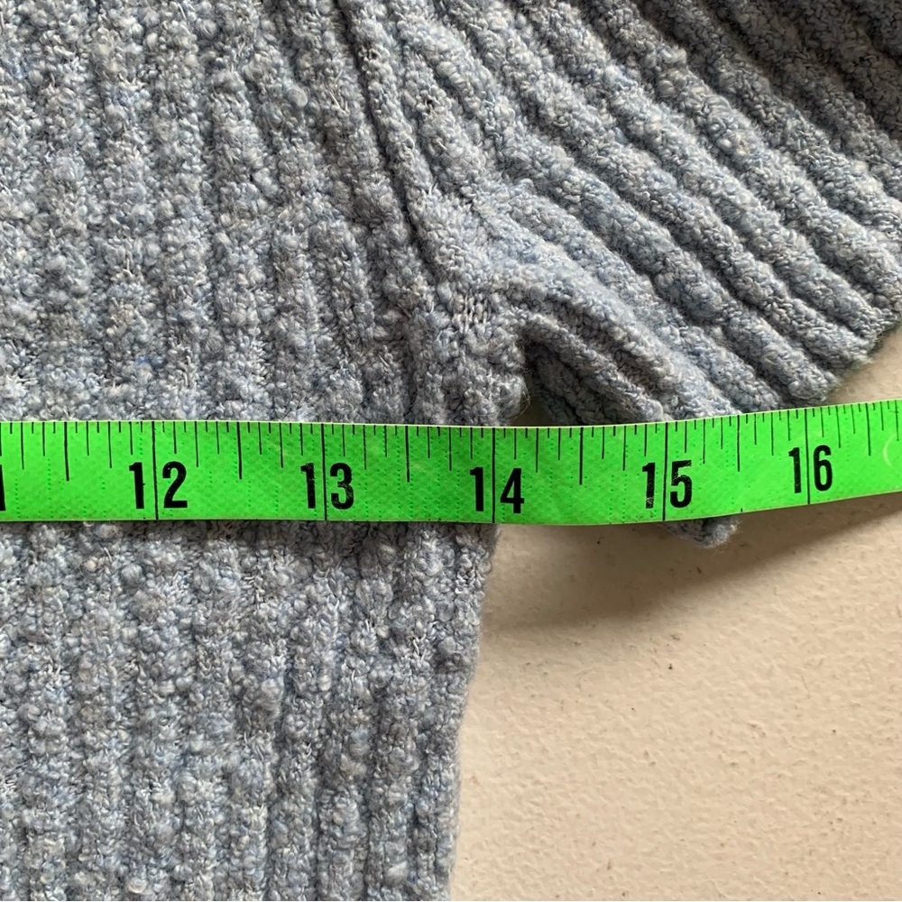 Madewell Blue Boucle-Knit Crewneck Sweater Tee Size XS Light NWT - Picture 12 of 14